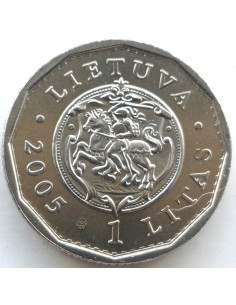 Awers monety Litwa 1 Lit 2005 Odbudowa Pałacu Królewskiego 2
