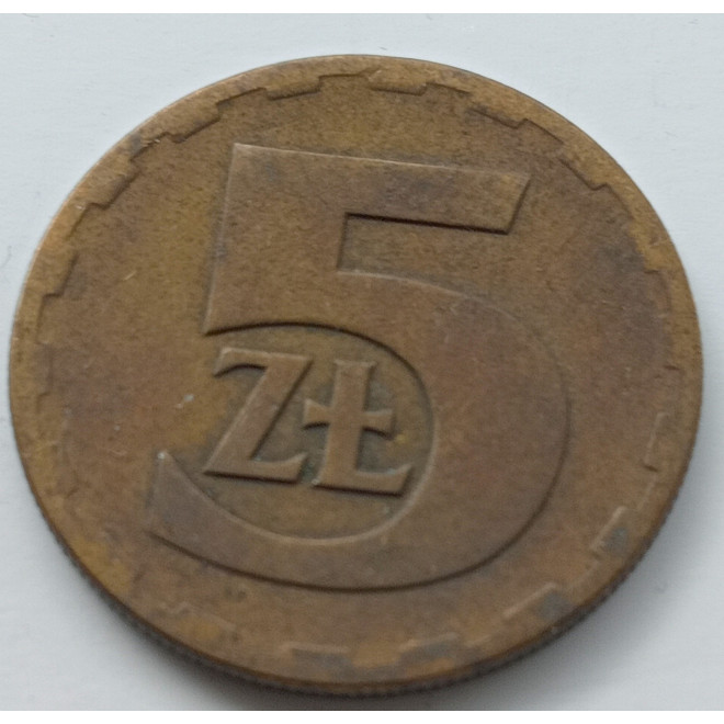 Rewers monety 5 Złotych 1976