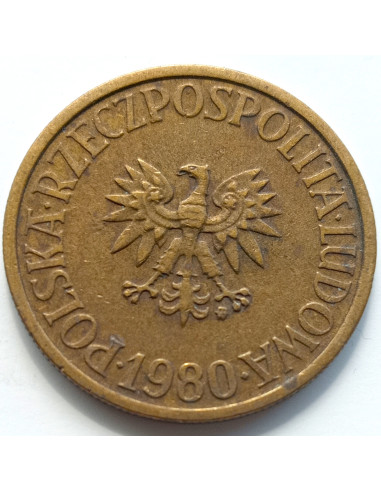 Awers monety 5 Złotych 1980