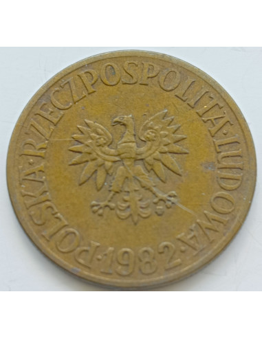 Awers monety 5 Złotych 1982