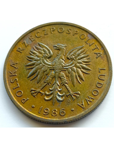 Awers monety 5 Złotych 1986