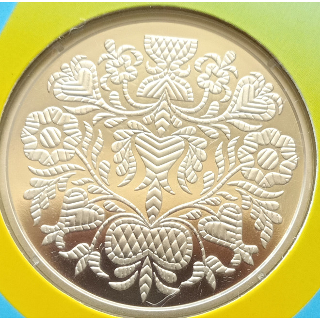 Rewers monety Ukraina 5 Hrywien 2024 Örnek Ozdoba krymskotatarska