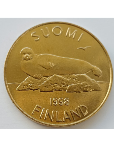 Awers monety Finlandia 5 Marka1998