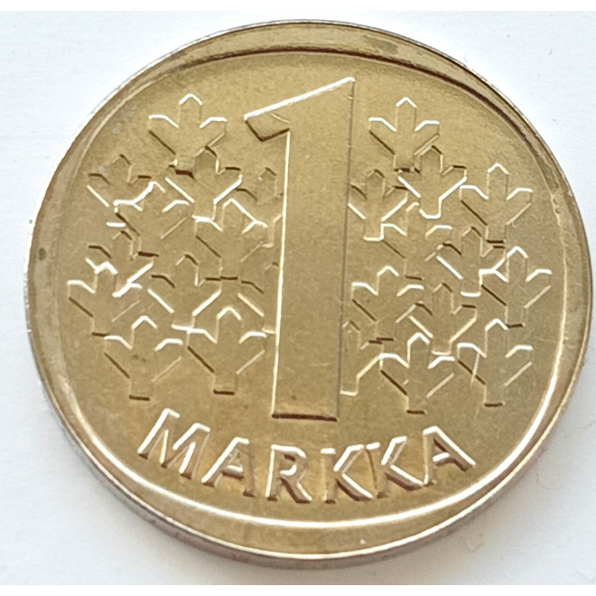 Rewers monety Finlandia 1 Marka1991