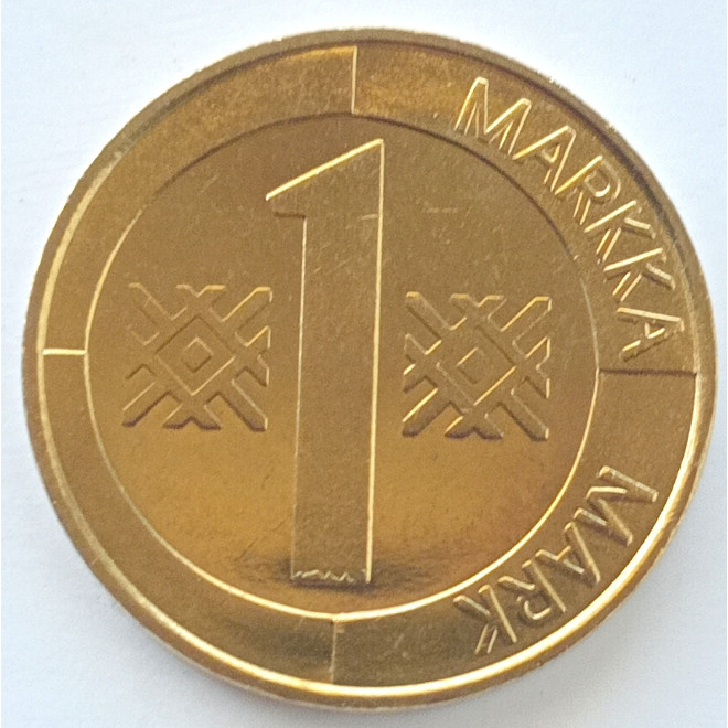 Rewers monety Finlandia 1 Marka 1993