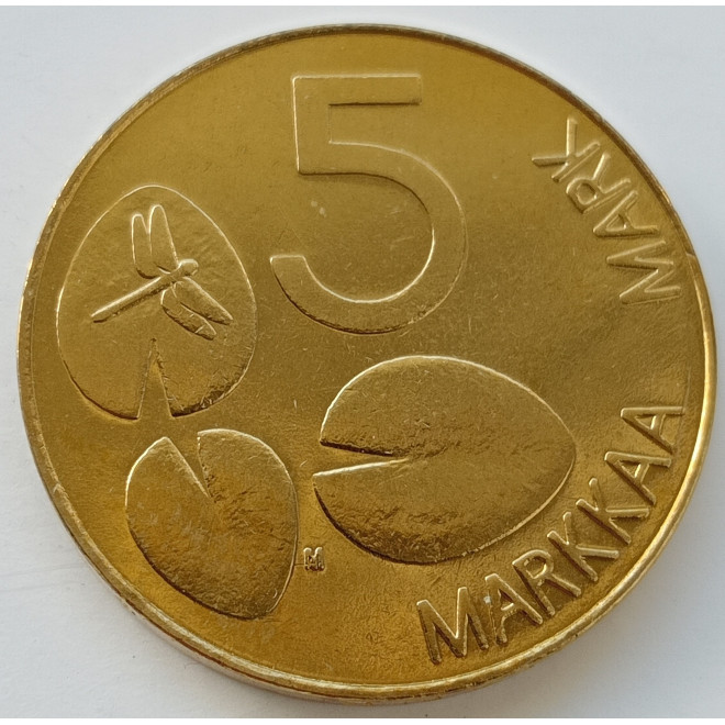Rewers monety Finlandia 5 Marka 1993