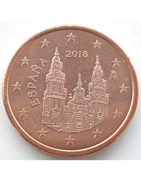Awers monety Hiszpania 5 Euro Cent 2018