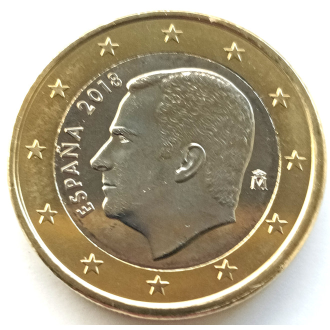 Rewers monety Hiszpania 1 Euro 2018