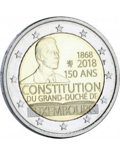 Awers monety Luksemburg 2 euro 2018 150 rocznica utworzenia konstytucji Luksemburga