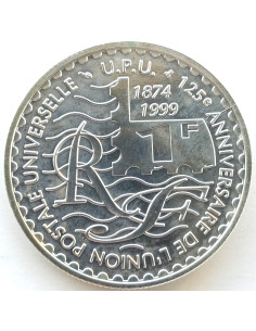 Awers monety Francja 1 Frank 1999 150. rocznica powstania francuskiego znaczka pocztowego