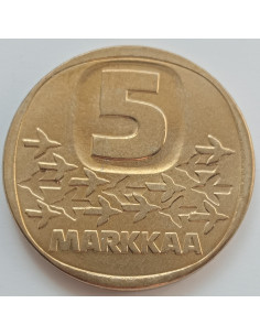 Awers monety Finlandia 5 Marka1985 2