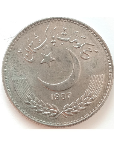 Awers monety Pakistan 1 rupia 1987 mały rozmiar