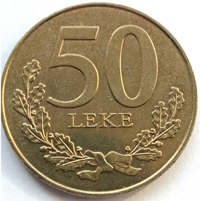 Rewers monety Albania 50 Lek 1996