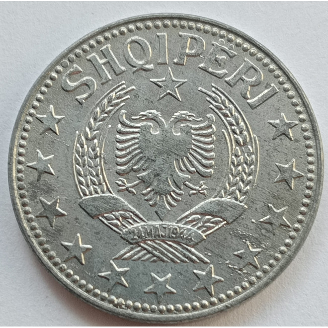 Rewers monety Albania 2 Lek 1957