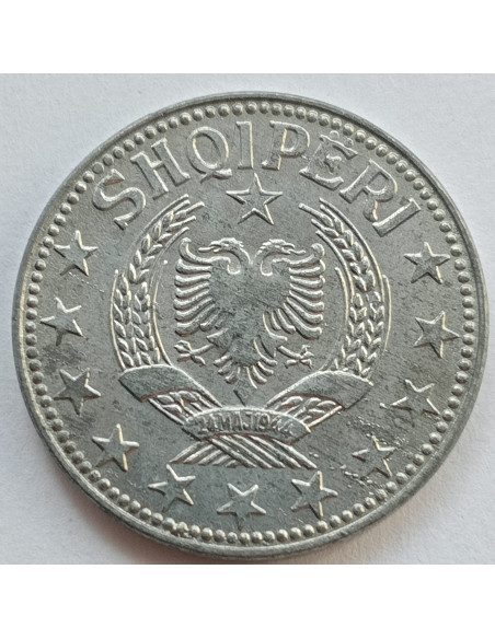 Rewers monety Albania 2 Lek 1957