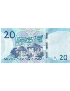 Przód banknotu Lesotho 20 Franków 2021 UNC 2