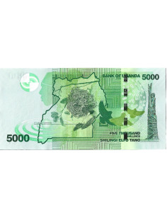 Przód banknotu Uganda 5 000 Szyling 2019 UNC