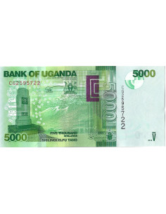 Przód banknotu Uganda 5 000 Szyling 2019 UNC 2