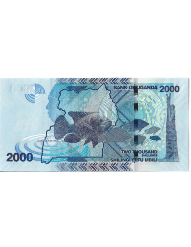 Przód banknotu Uganda 2 000 Szyling 2022 UNC