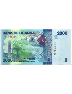 Przód banknotu Uganda 2 000 Szyling 2022 UNC 2