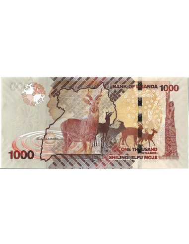 Przód banknotu Uganda 1 000 Szyling 2022 UNC