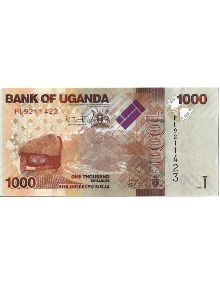 Tył banknotu Uganda 1 000 Szyling 2022 UNC