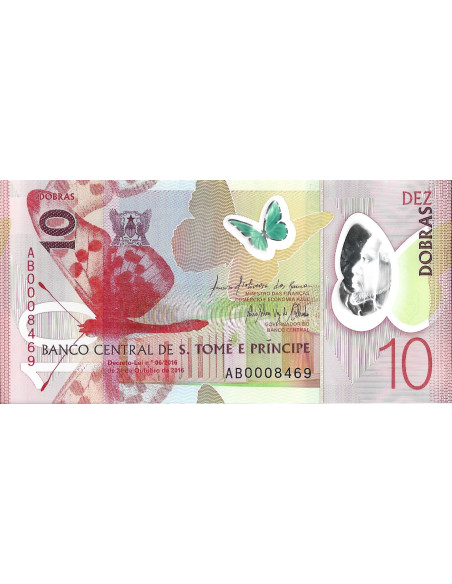 Tył banknotu Wyspy Świętego Tomasza i Książęca 10 Dobras 2016 UNC