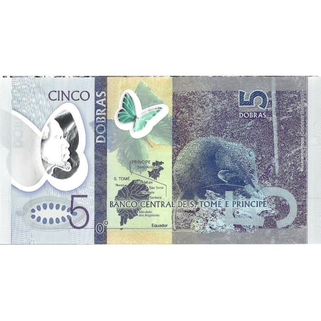 Tył banknotu Wyspy Świętego Tomasza i Książęca 5 Dobras 2016 UNC