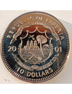 Awers monety Liberia 10 Dolarów 2001 Węgierska wojna o niepodległość 2