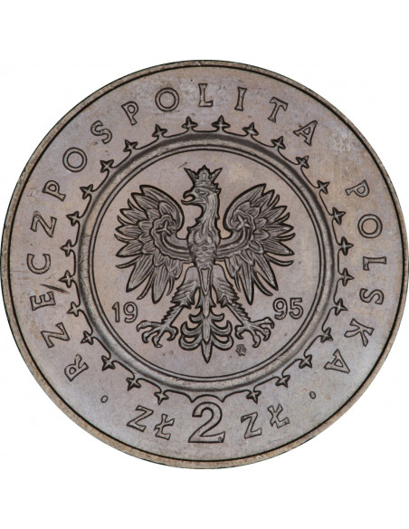 Rewers monety 2 zł 1995 Zamki i pałace w Polsce: Pałac Królewski w Łazienkach