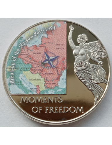 Awers monety Liberia 10 Dolarów 2006 Rozpad Układu Warszawskiego 1991