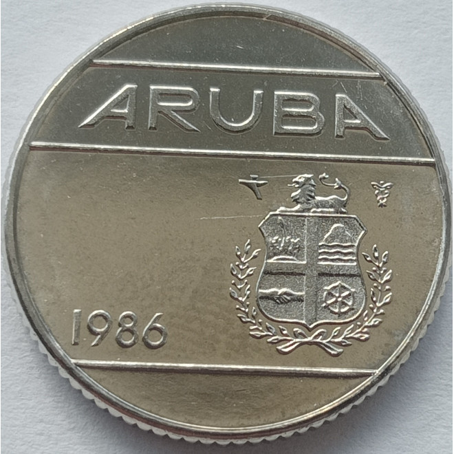 Rewers monety Aruba 10 Centów 1986