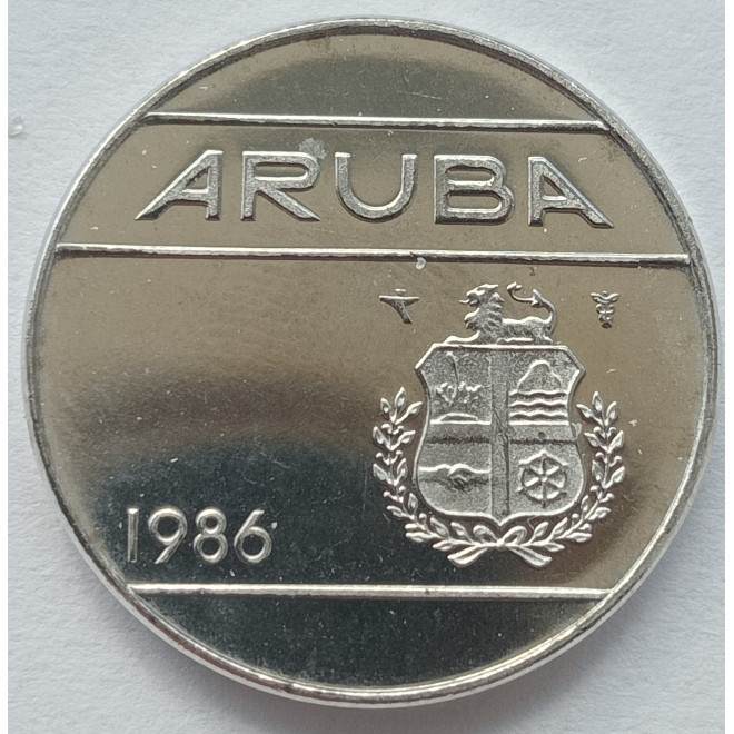 Rewers monety Aruba 25 Centów 1986