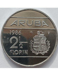 Awers monety Aruba 25 Florin 1986