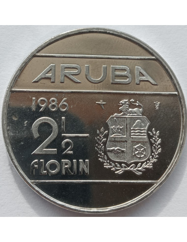 Awers monety Aruba 25 Florin 1986