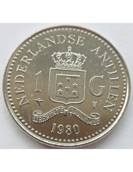 Awers monety Antyle Holenderskie 1 Gulden 1980