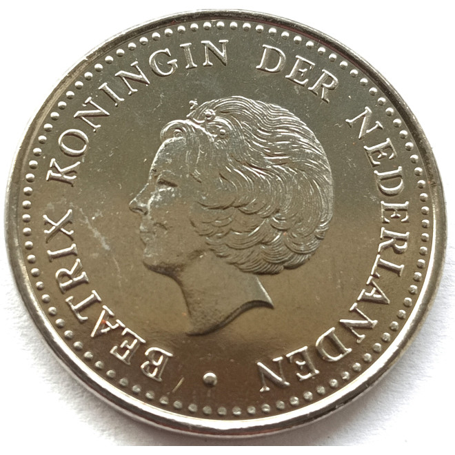 Rewers monety Antyle Holenderskie 1 Gulden 1980