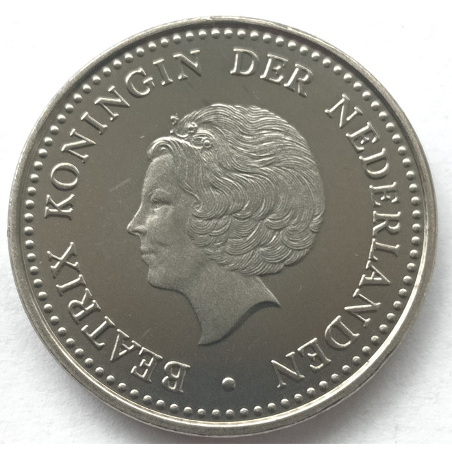 Rewers monety Antyle Holenderskie 1 Gulden 1984