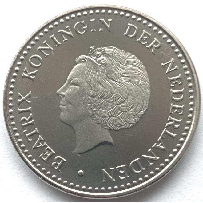 Rewers monety Antyle Holenderskie 25 Gulden 1985