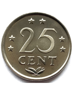 Awers monety Antyle Holenderskie 25 Centów 1985 2