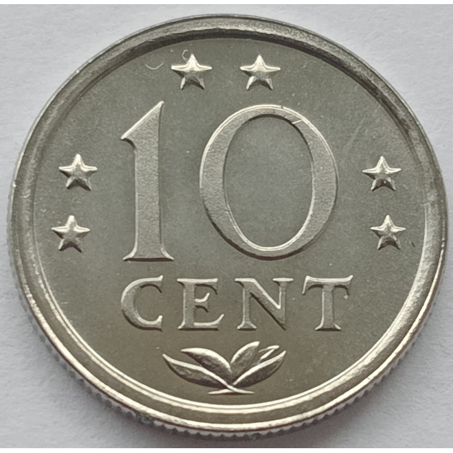 Rewers monety Antyle Holenderskie 10 Centów 1985