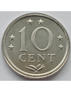 Awers monety Antyle Holenderskie 10 Centów 1984 2