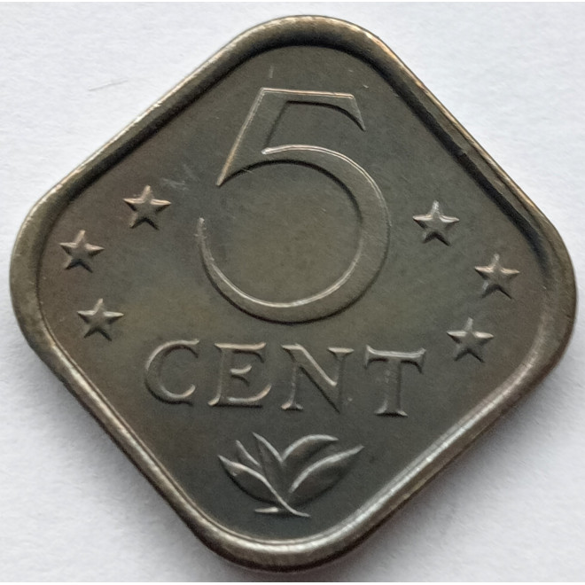 Rewers monety Antyle Holenderskie 5 Cent 1984