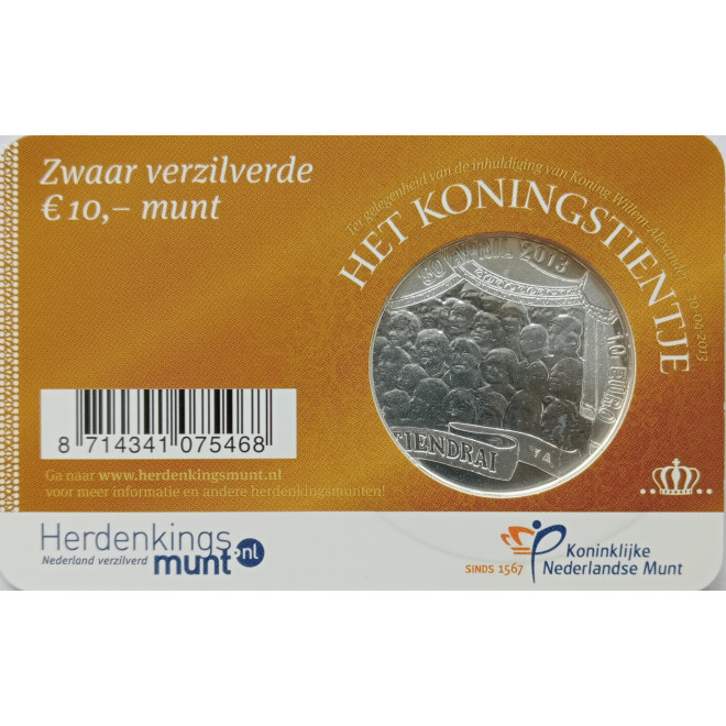Rewers monety Holandia 10 Euro 2013 Koronacja WilhelmaAleksandra