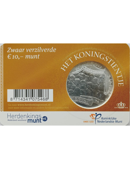 Rewers monety Holandia 10 Euro 2013 Koronacja WilhelmaAleksandra