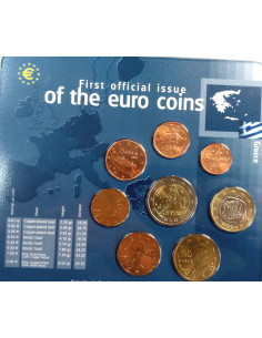 Awers monety Grecja 2002 zestaw monet 1 cent do 2 euro