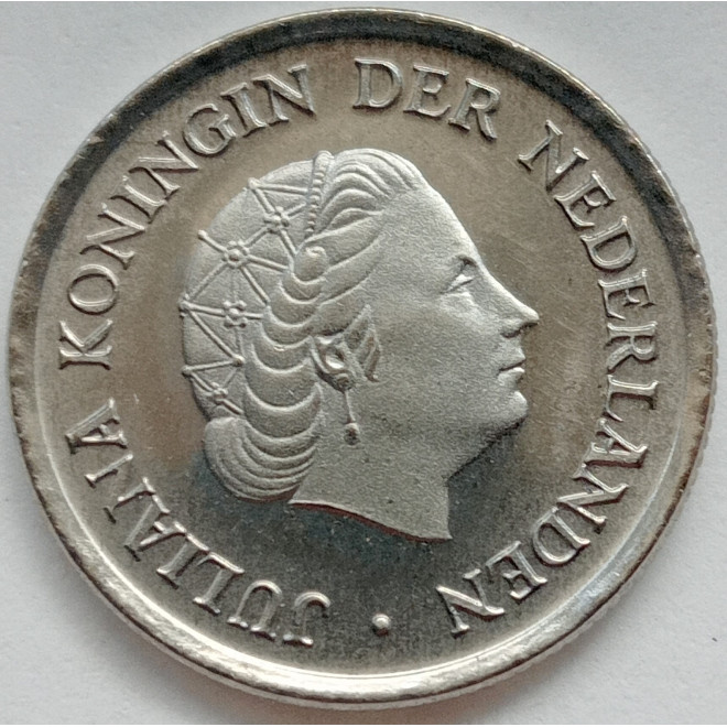 Rewers monety Holandia 25 centów 1980