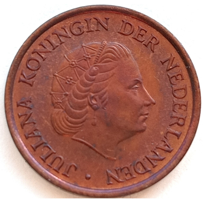 Rewers monety Holandia 5 centów 1980