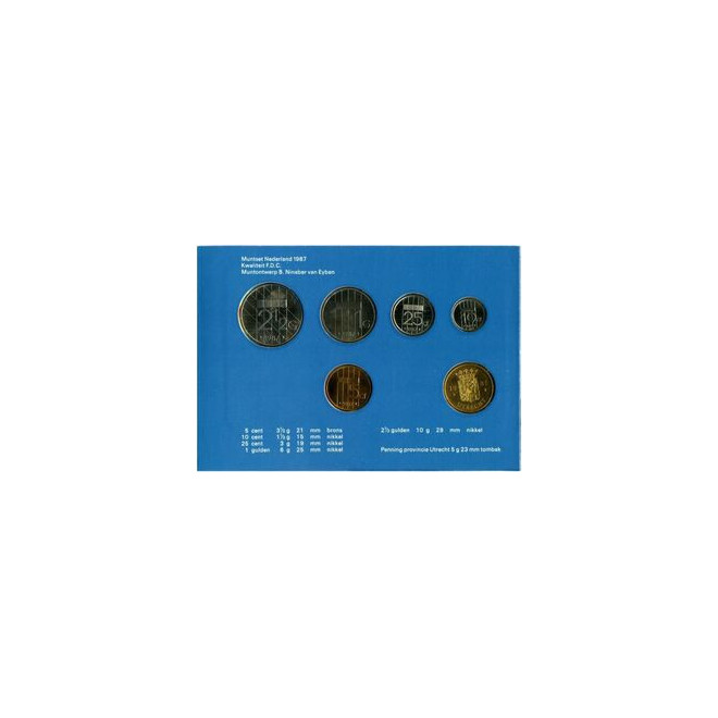 Rewers monety 1987 Różne Guldeny Zestaw Prowincja Utrecht