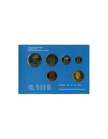 Rewers monety 1987 Różne Guldeny Zestaw Prowincja Utrecht